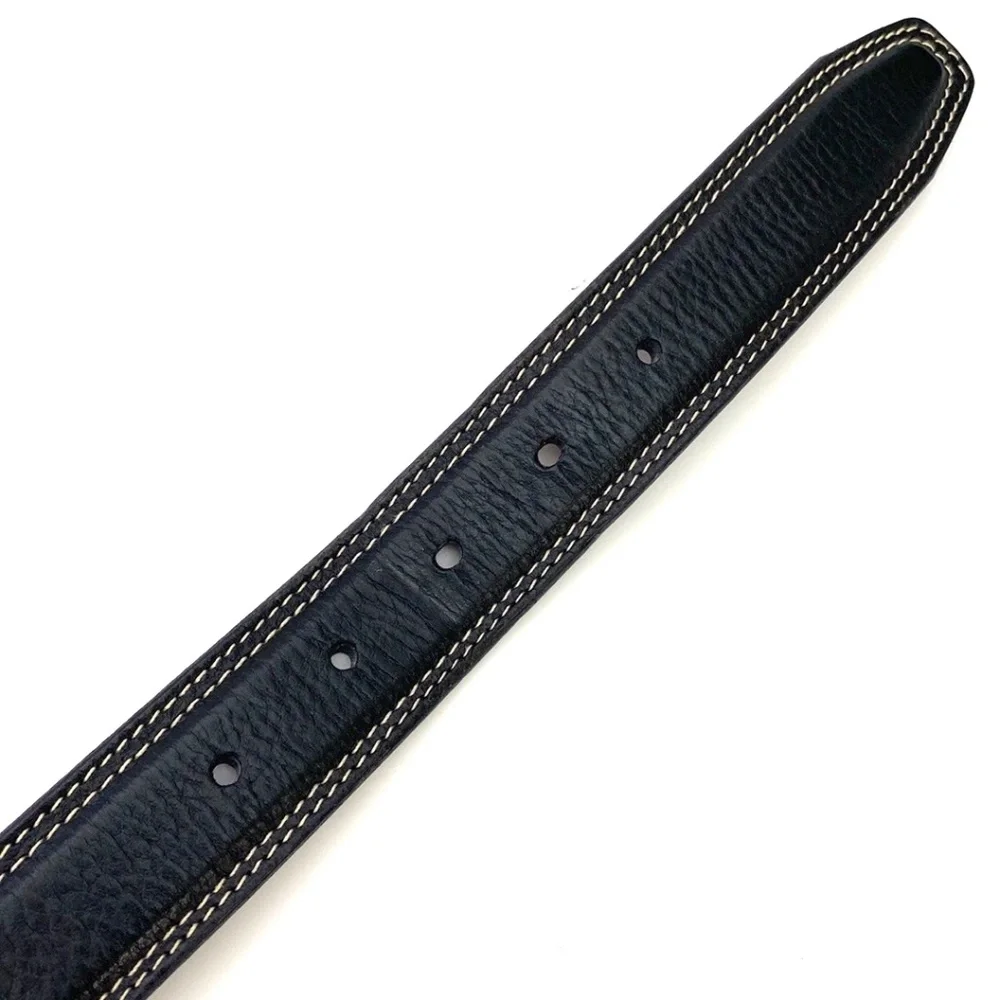 Lands End Men's Black Pebble Grain Leather Belt